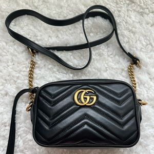 SOLD - GG Marmont matelassé mini bag in Black
